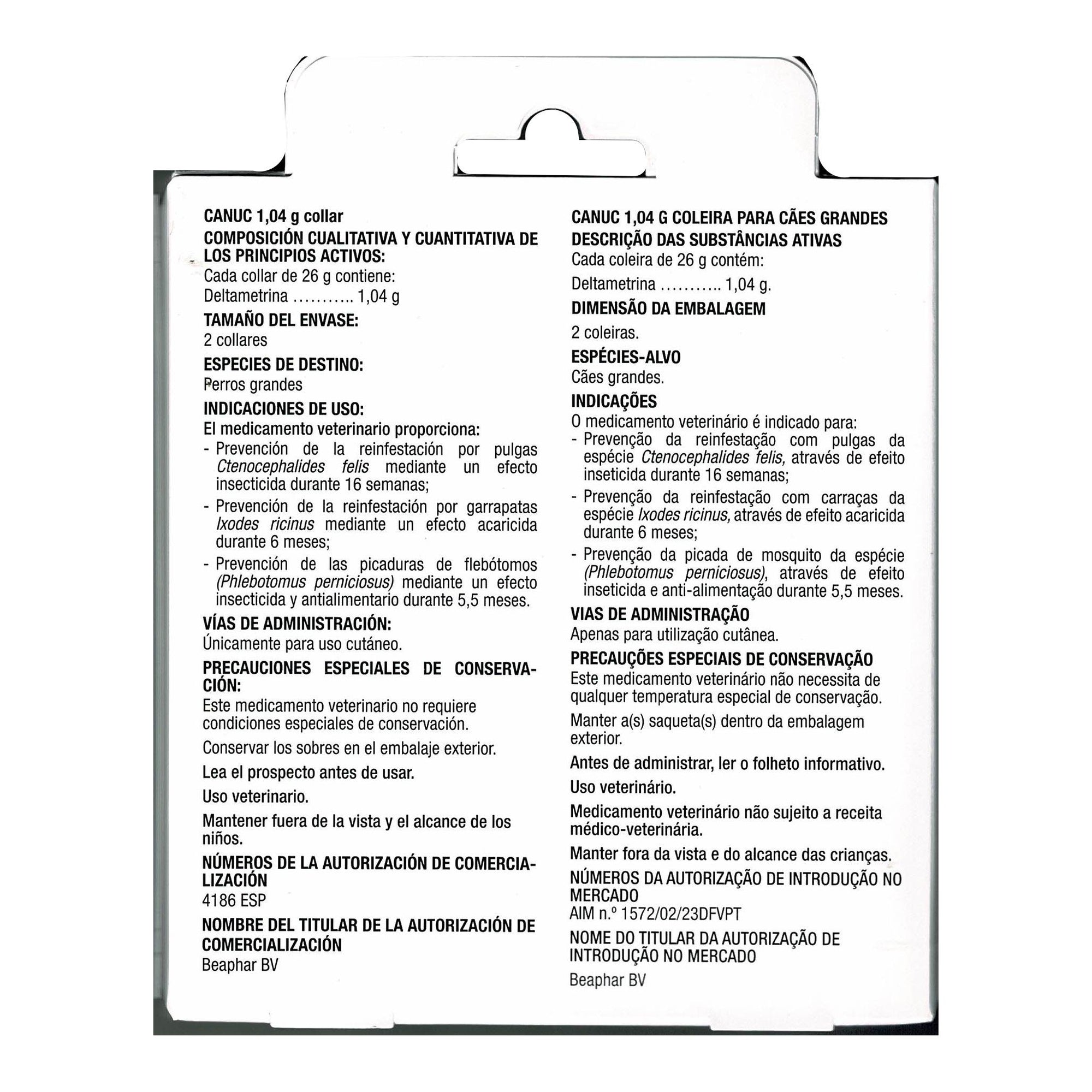 CANUC Collar Deltametrina 2 uds.de 65cm.