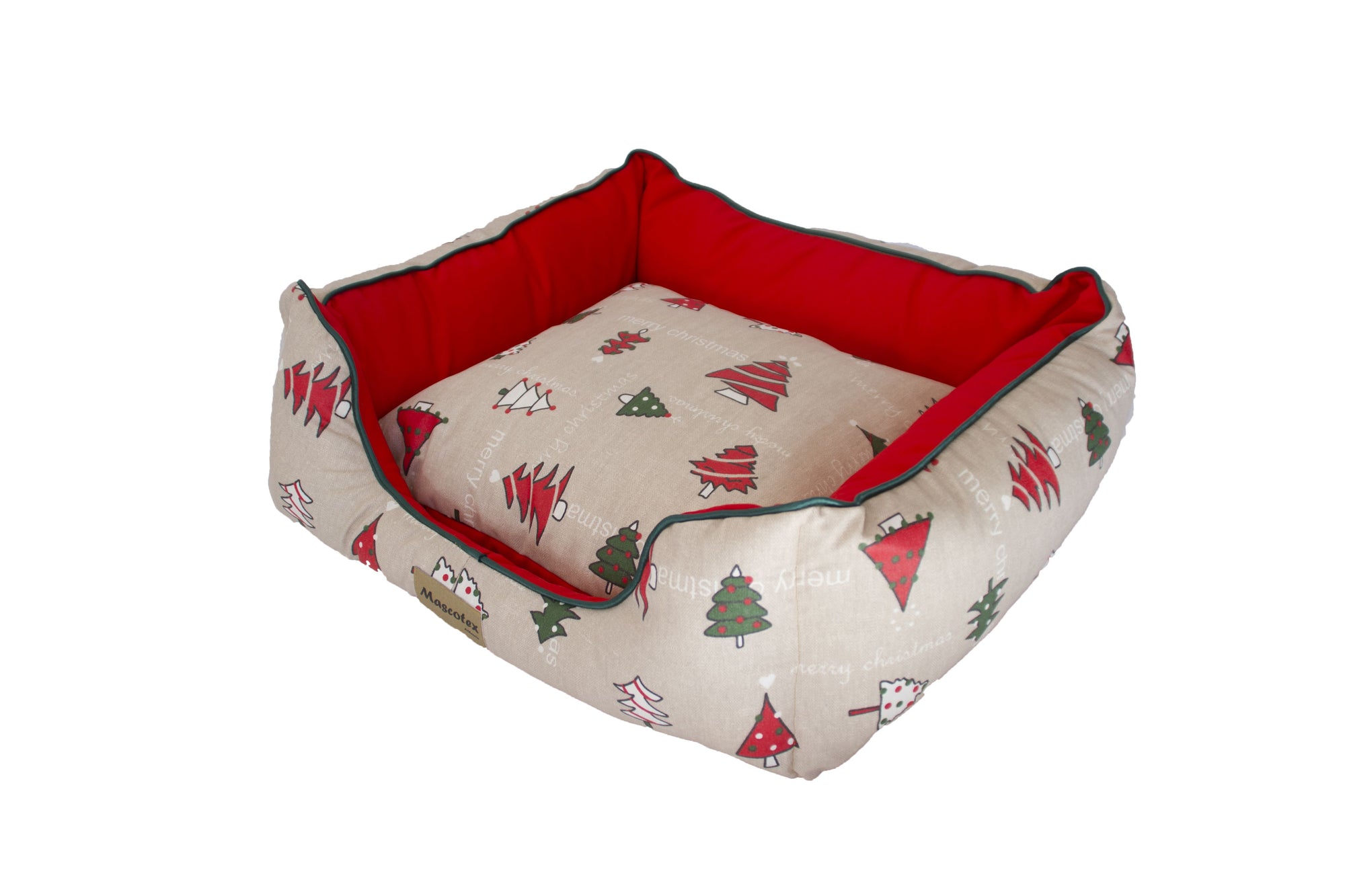 CUNA NAVIDAD ABETOS ROJO 45X40X20