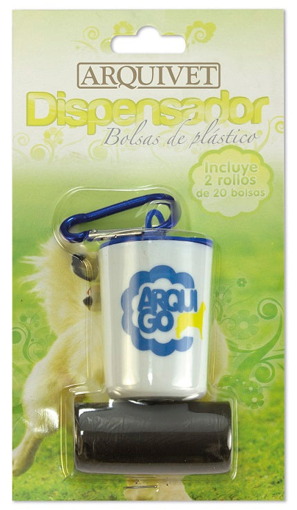 DISPENSADOR DE BOLSAS DE PLASTICO + 2 BOLSAS