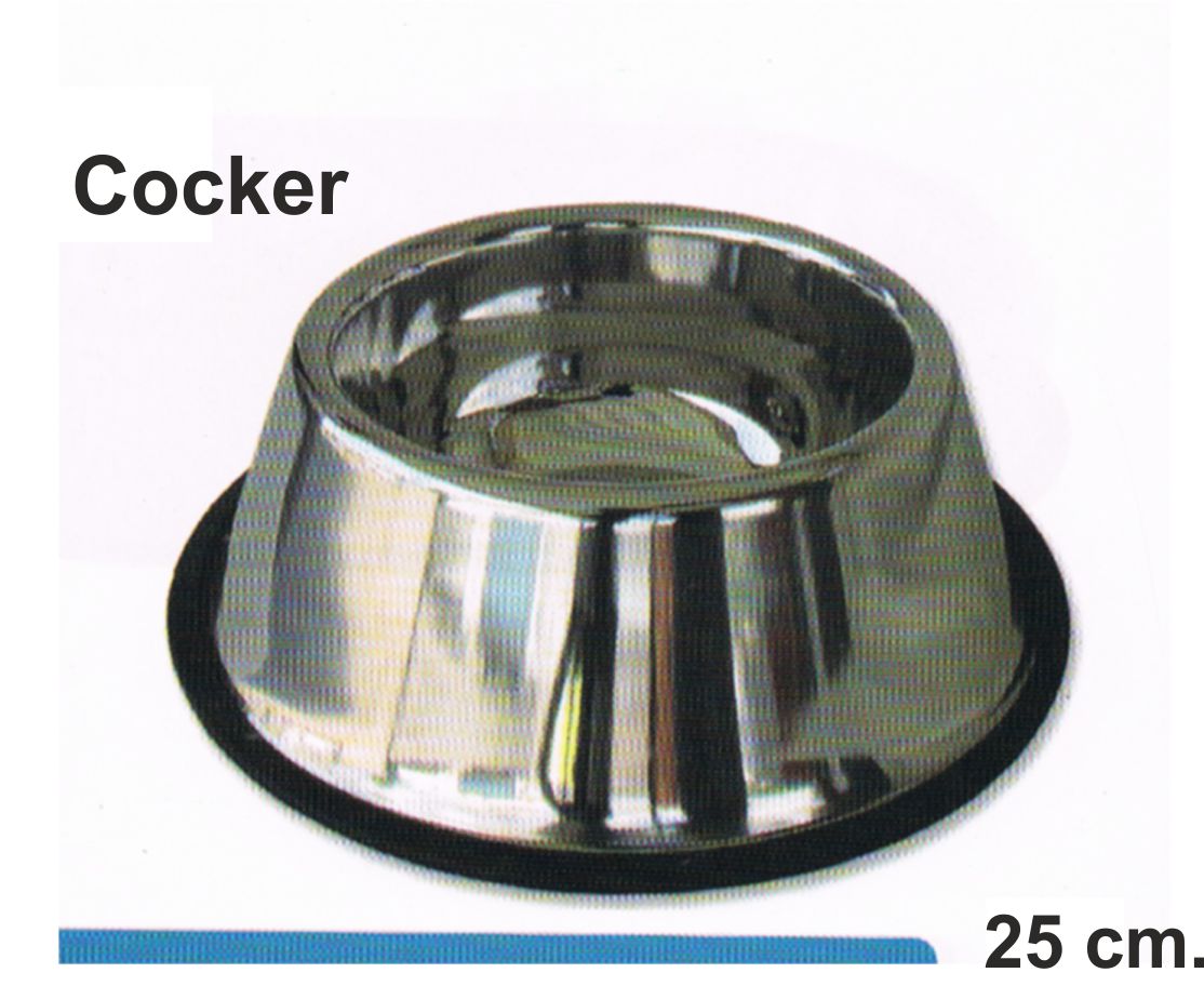 COMEDERO COCKER INOXIDABLE 25 cm.