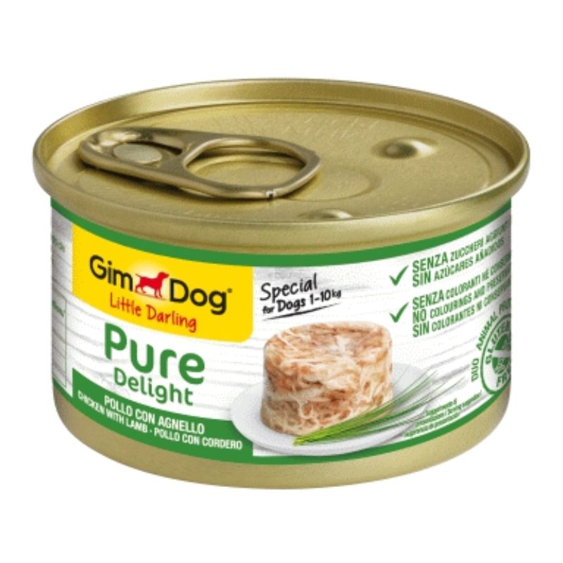 LATA PERROS GIMDOG Pure Delight POLLO/CORDERO. 85gr.