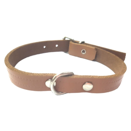 COLLAR CUERO MARRON LAURA 1,5x 30cm.