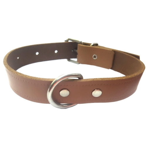 COLLAR CUERO NATURAL LAURA 1,5x 30cm.