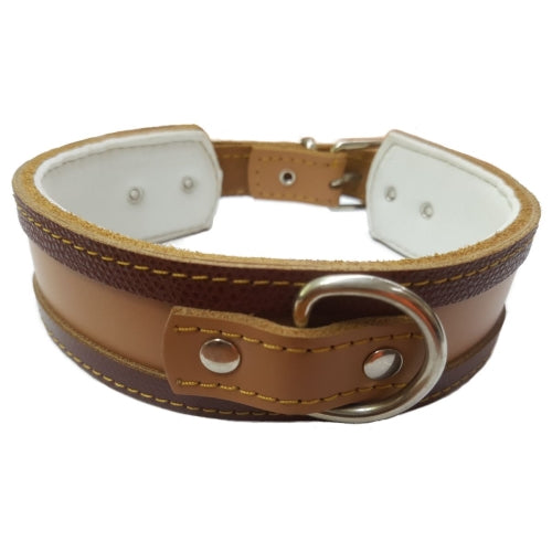 COLLAR GALGO MARRON BORDE NATURAL 50X4CM