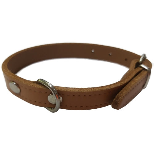 COLLAR CUERO LISO NATURAL 30X1.5CM VMD