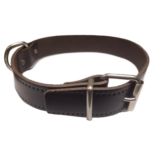 COLLAR CUERO CROMO FLOR 55x3cm