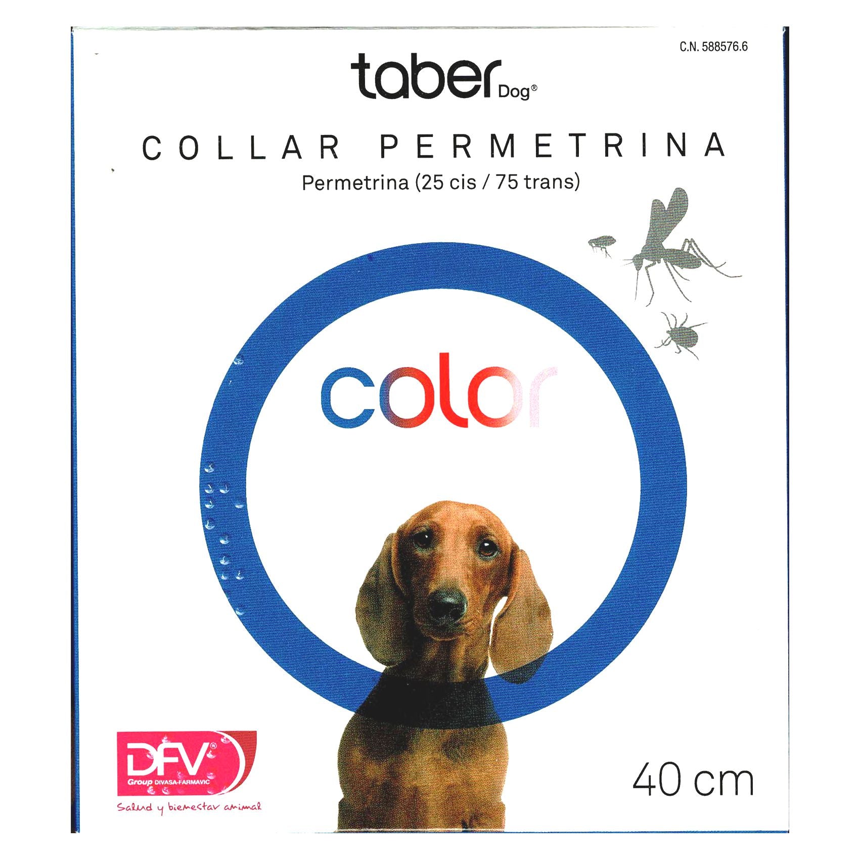 TABERDOG COLLAR PERMETRINA 40cm. AZUL