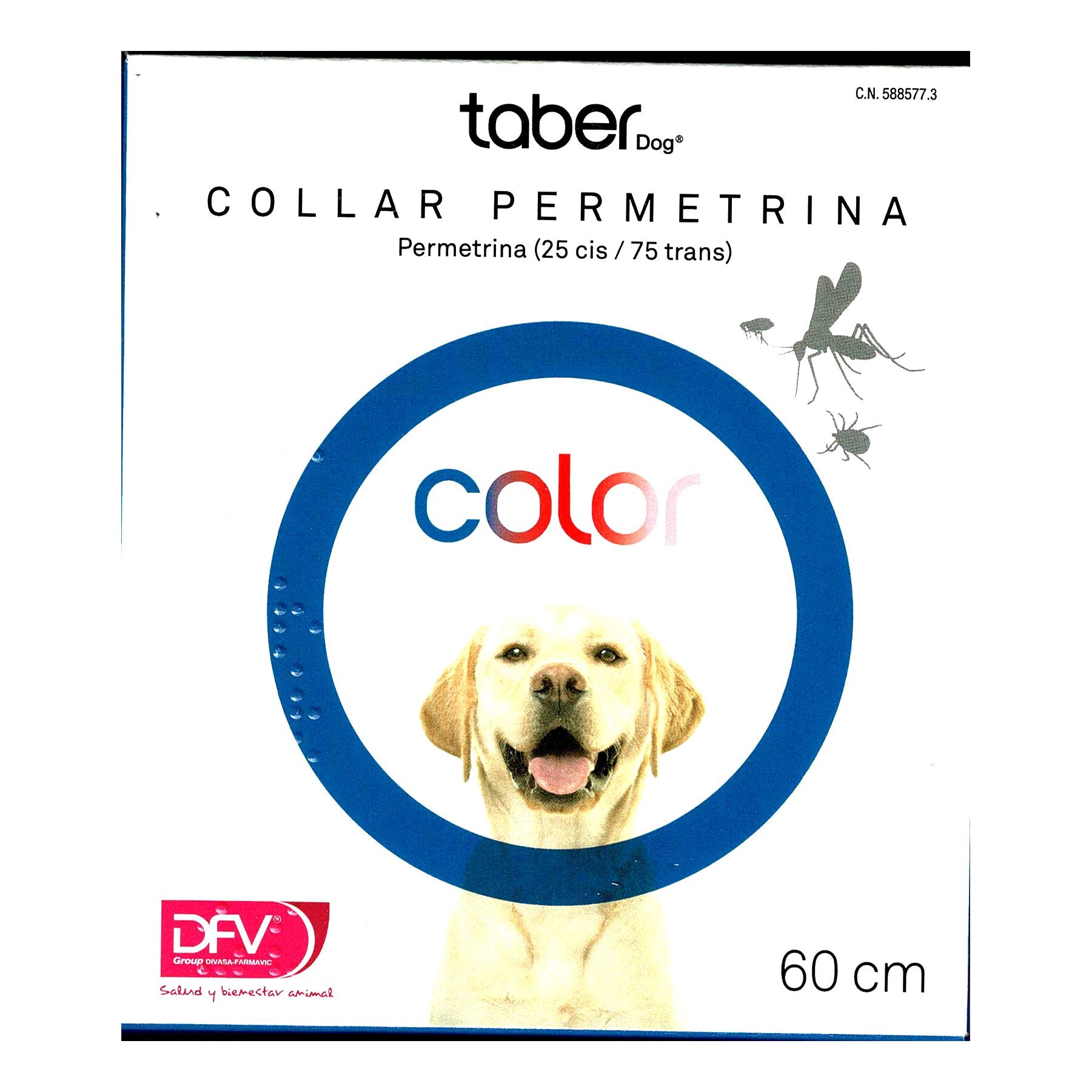 TABERDOG COLLAR PERMETRINA 40cm. AZUL