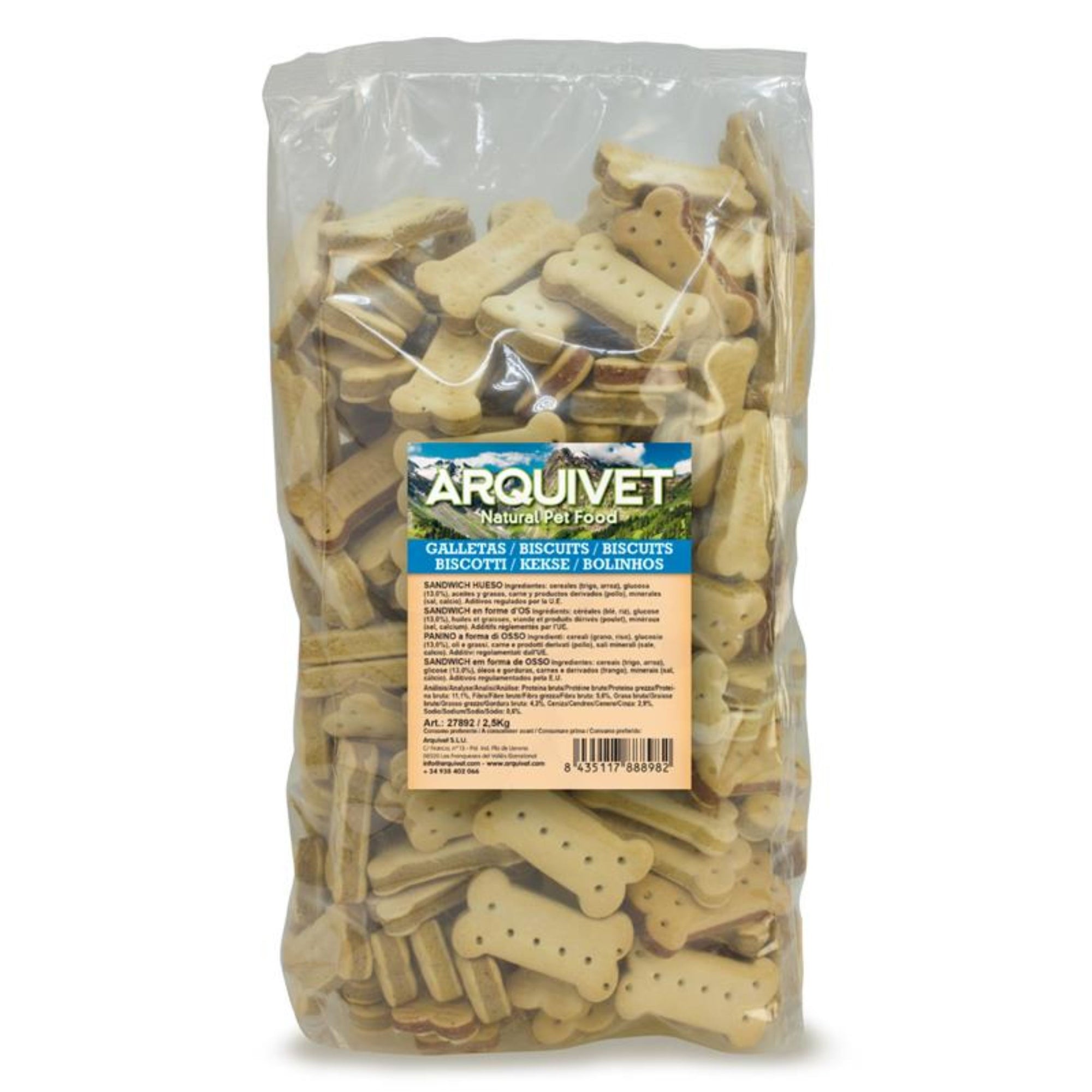 GALLETAS SANDWICH HUESO. Bolsa 2.5 Kg.