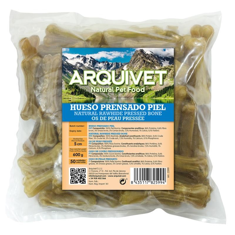 HUESO PRENSADO PIEL 5cm. Bolsa 50 uds.