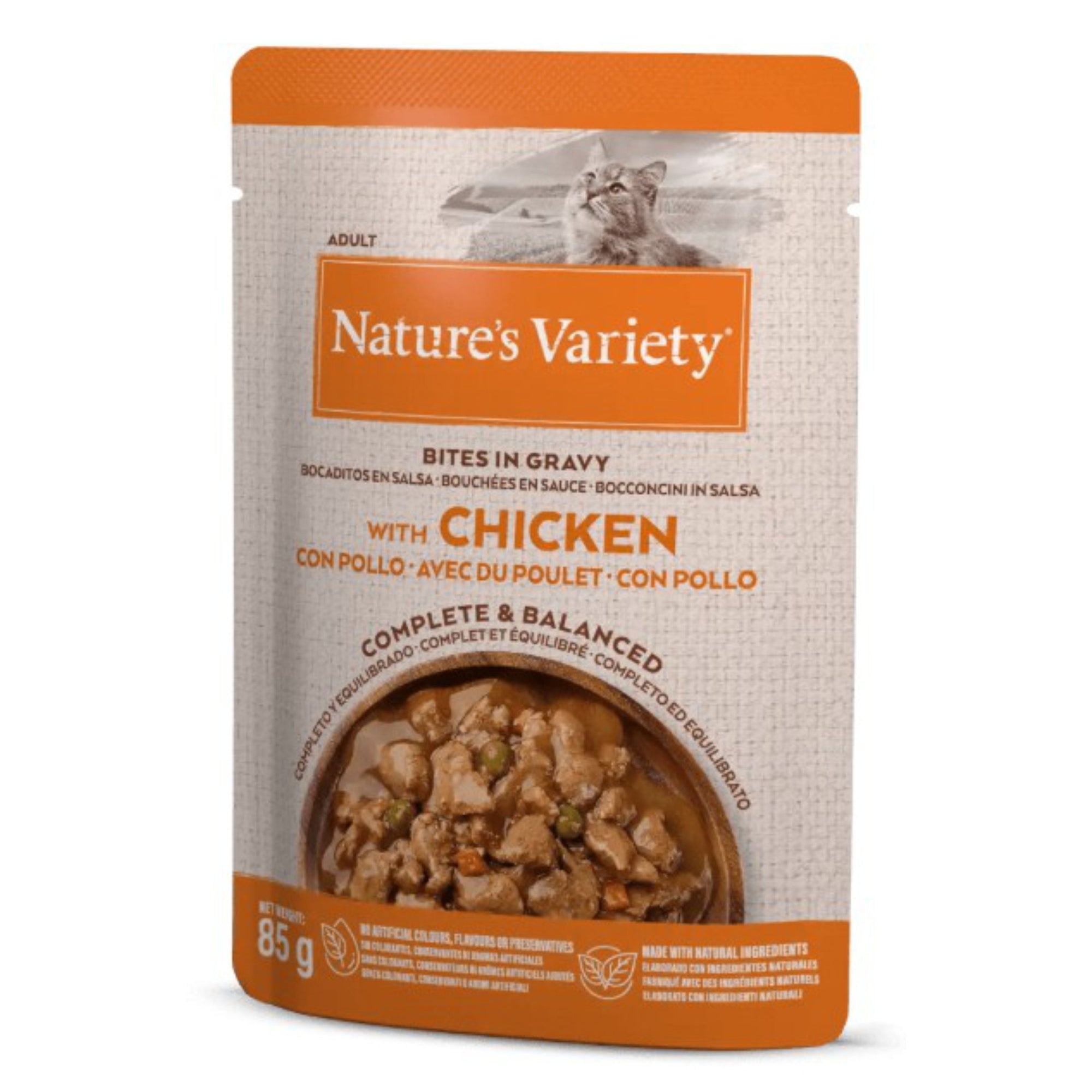 NATURES VARIETY BITES IN GRAVY POLLO 80gr BOCADITOS EN SALSA