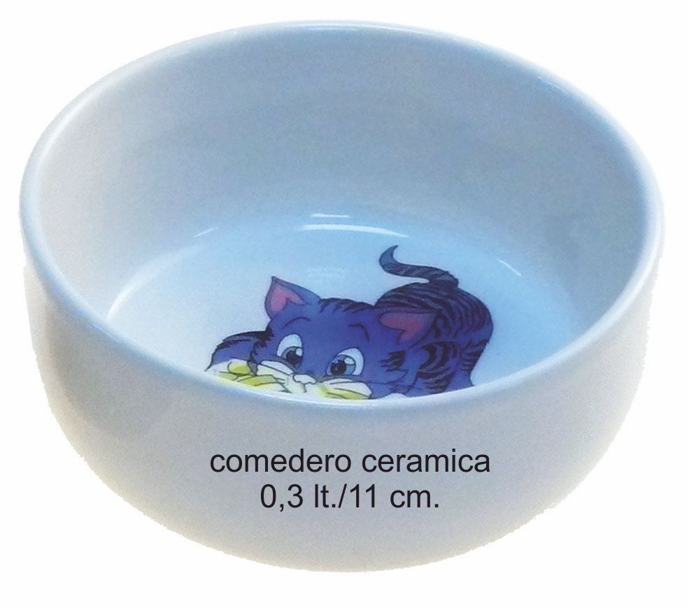 COMEDERO CERAMICA GATITOS  0,3 LT. / 11cm.