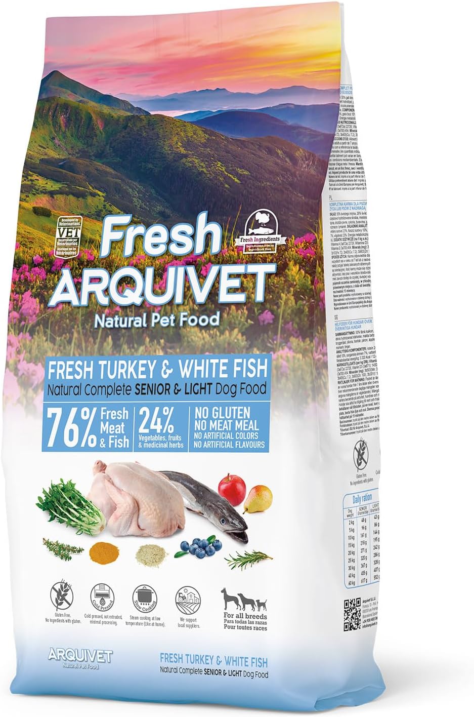Arquivet Fresh SENIOR Light Pavo & White Fish 10 Kg.