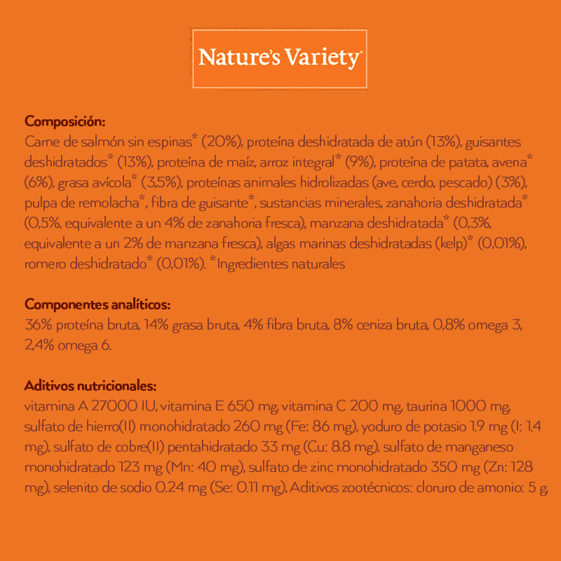 NATURES VARIETY CAT HEALTHY GRAINS STERILI SALMON 7 Kg