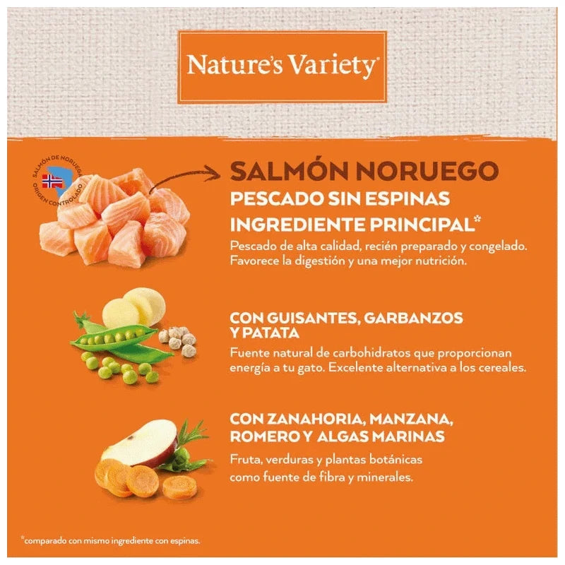 NATURES VARIETY CAT HEALTHY GRAINS STERILI SALMON 7 Kg