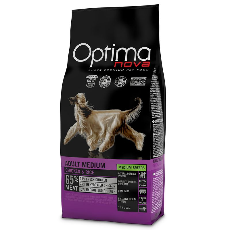 OPTIMA NOVA ADULT ACTIVE POLLO ARROZ 12 KG.